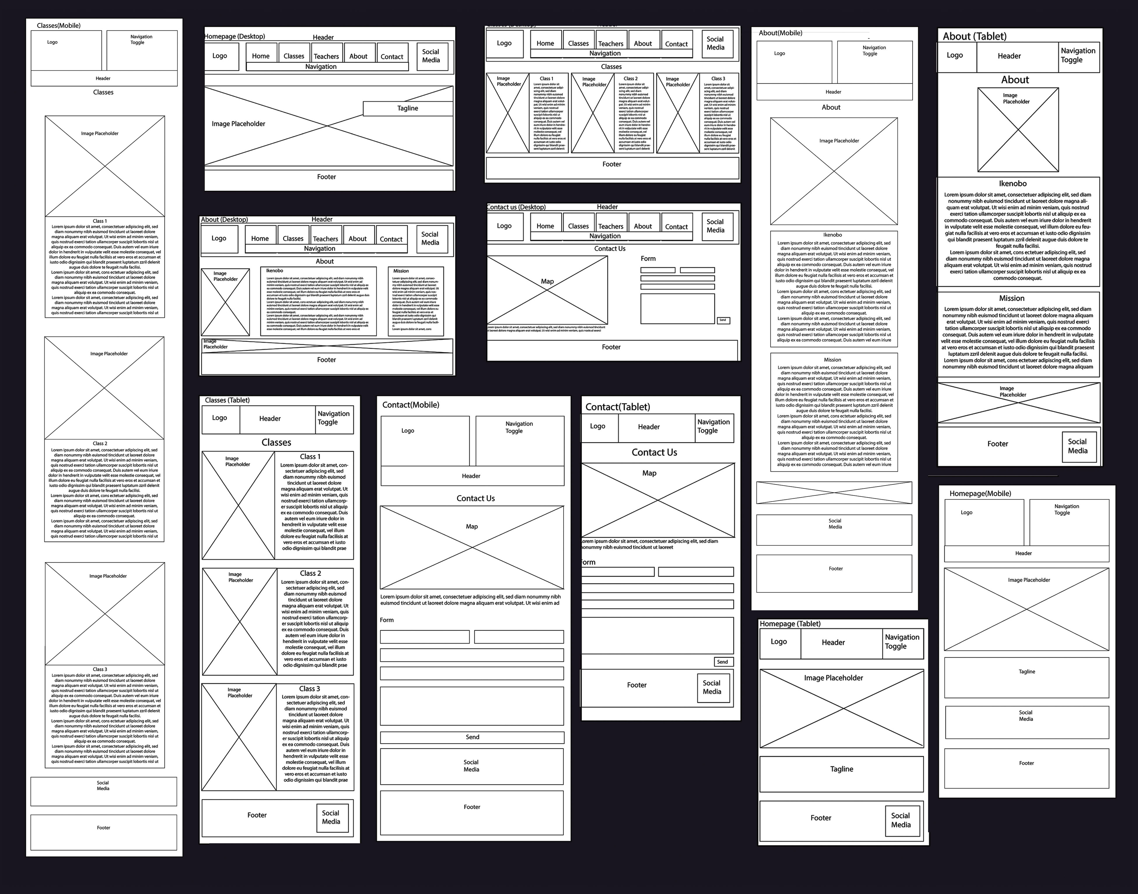 Desert Ikenobo Wireframes